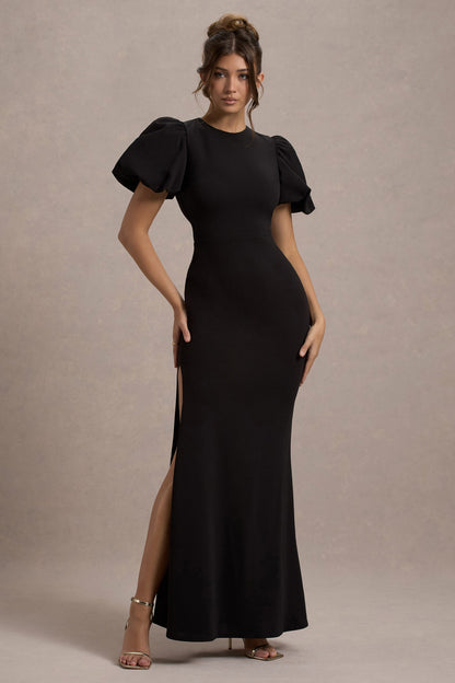 Love Letters | Black Puff-Sleeve Maxi Dress