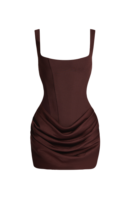 Cornelia Mini Dress Plum Brown