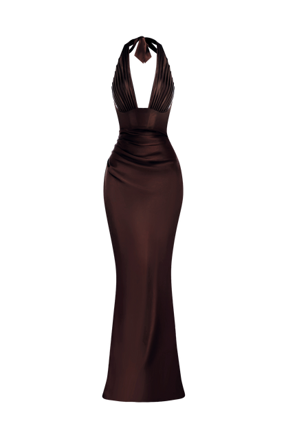 Elowen Maxi Dress Plum Brown