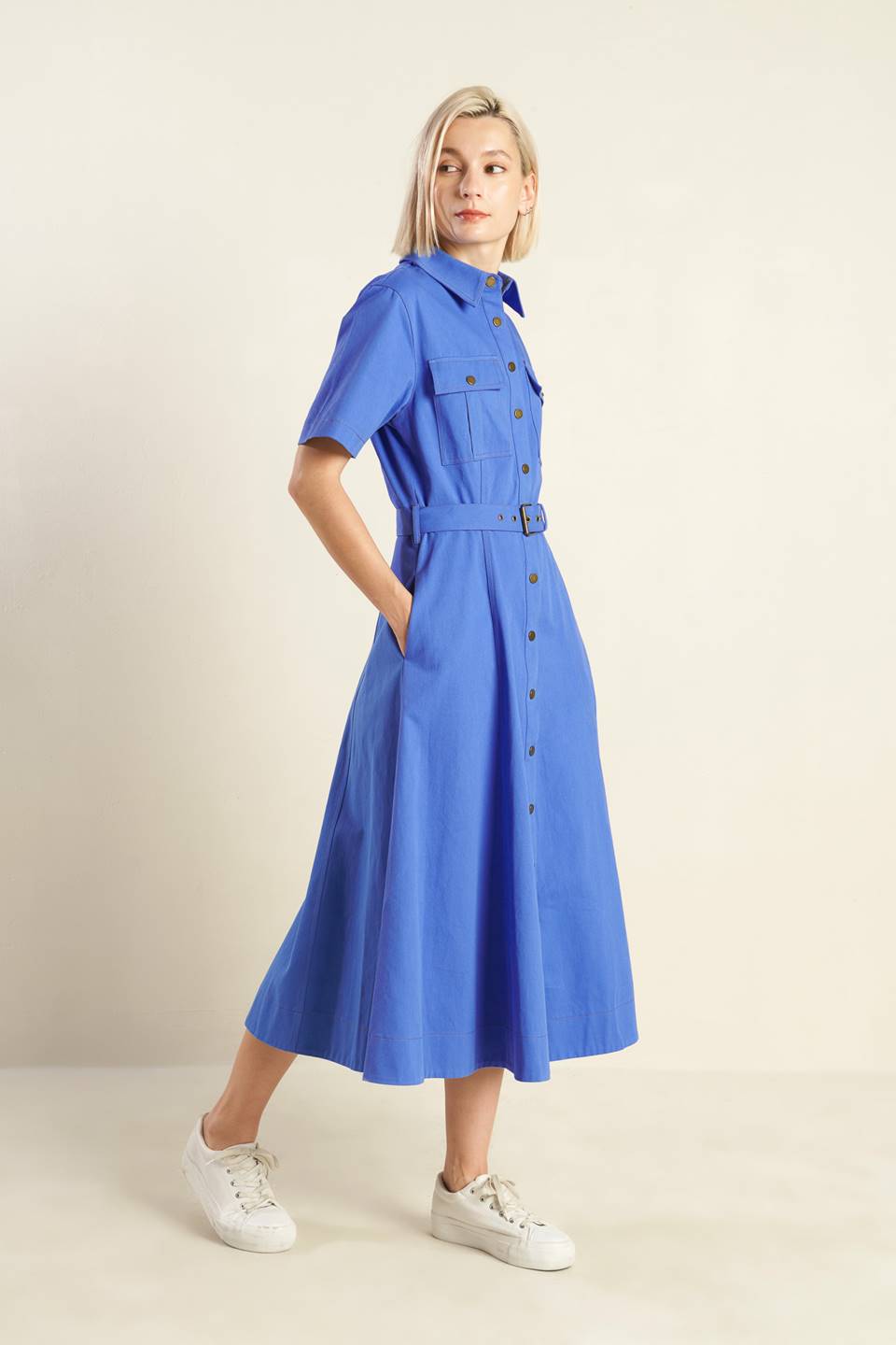 THE ESSENTIAL SHIRT DRESS BLUE