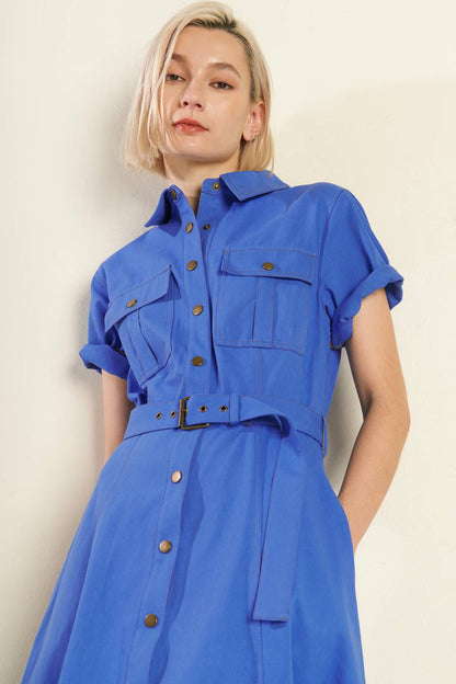 THE ESSENTIAL SHIRT DRESS BLUE