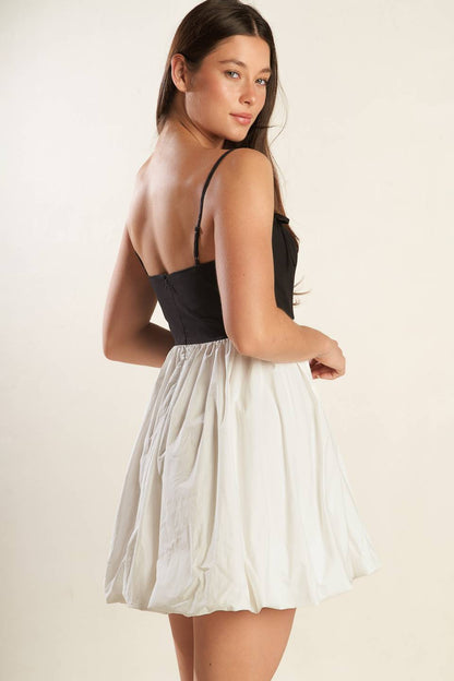 SLAY ALL DAY BLACK & WHITE MINI DRESS