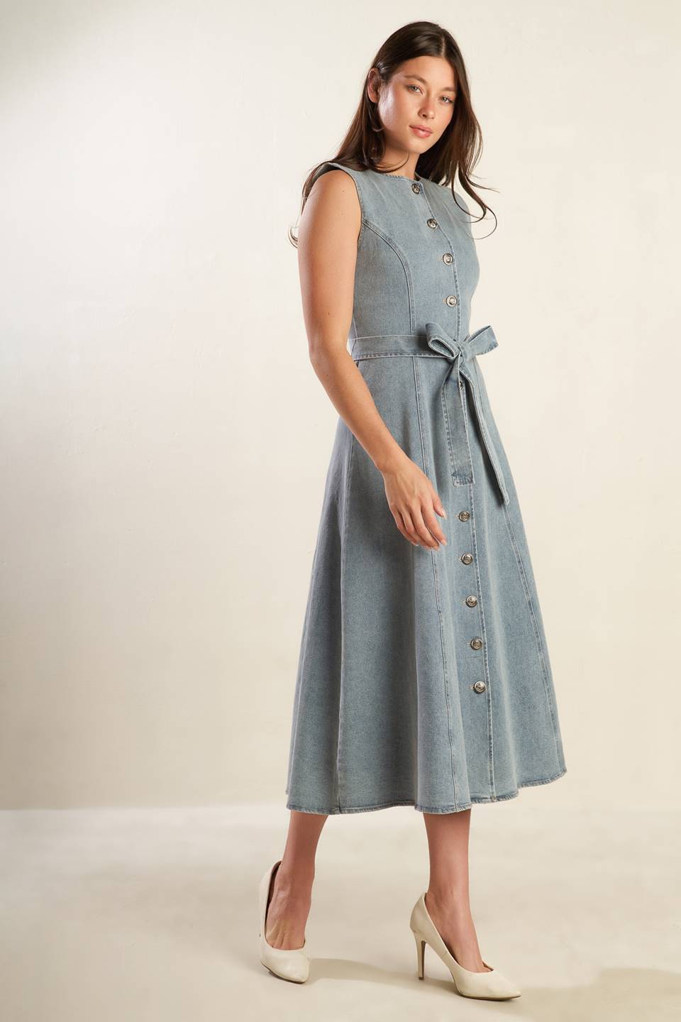 NAUTICAL & NICE LIGHT DENIM BUTTON DOWN DRESS