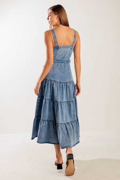 SUNSHINE STATE OF MIND ZIP FRONT DENIM DRESS