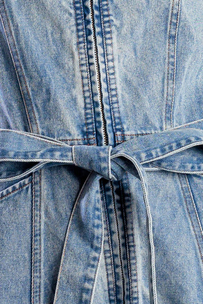 SUNSHINE STATE OF MIND ZIP FRONT DENIM DRESS