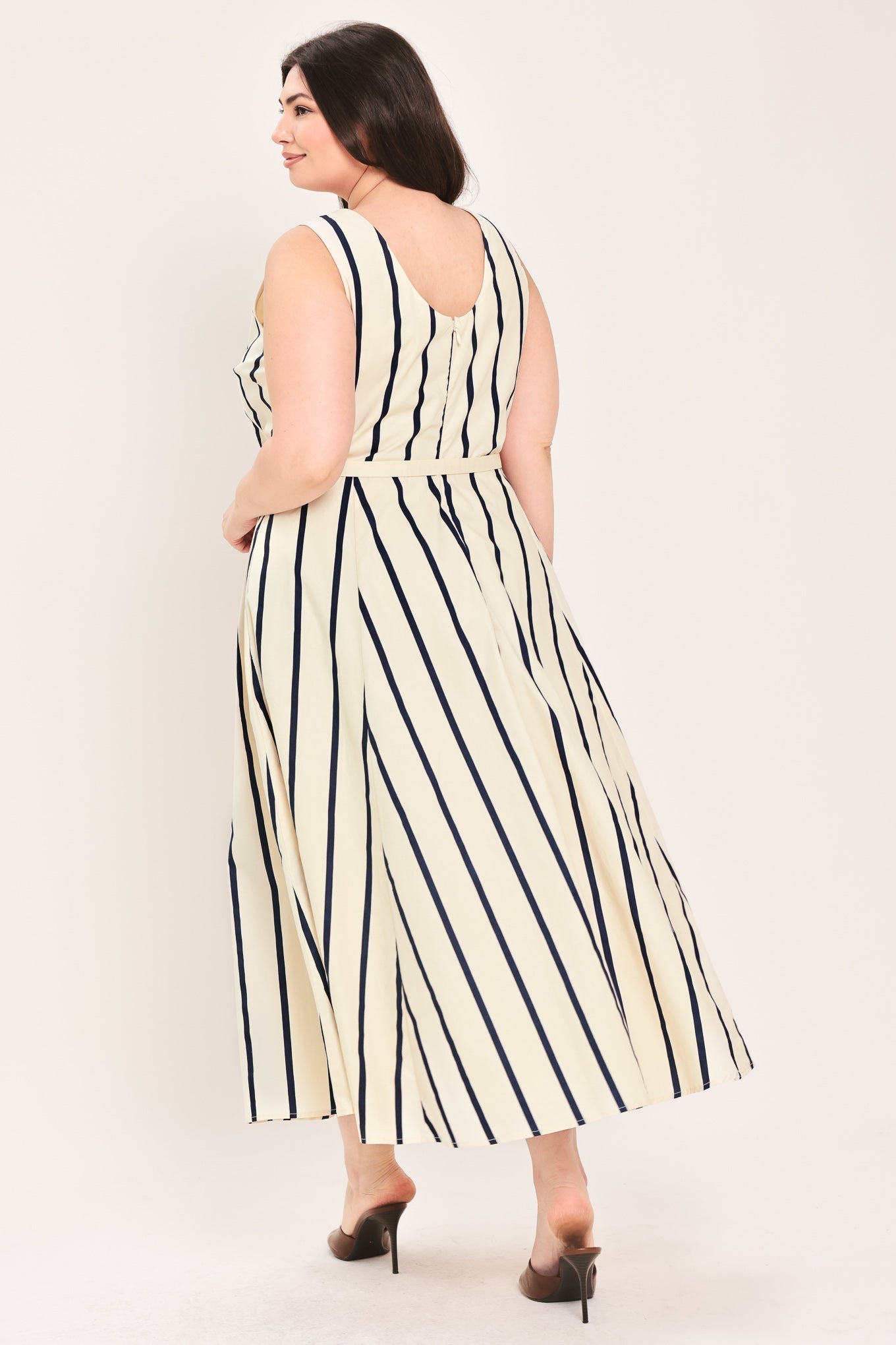 SAIL AWAY STRIPED MIDI DRESS