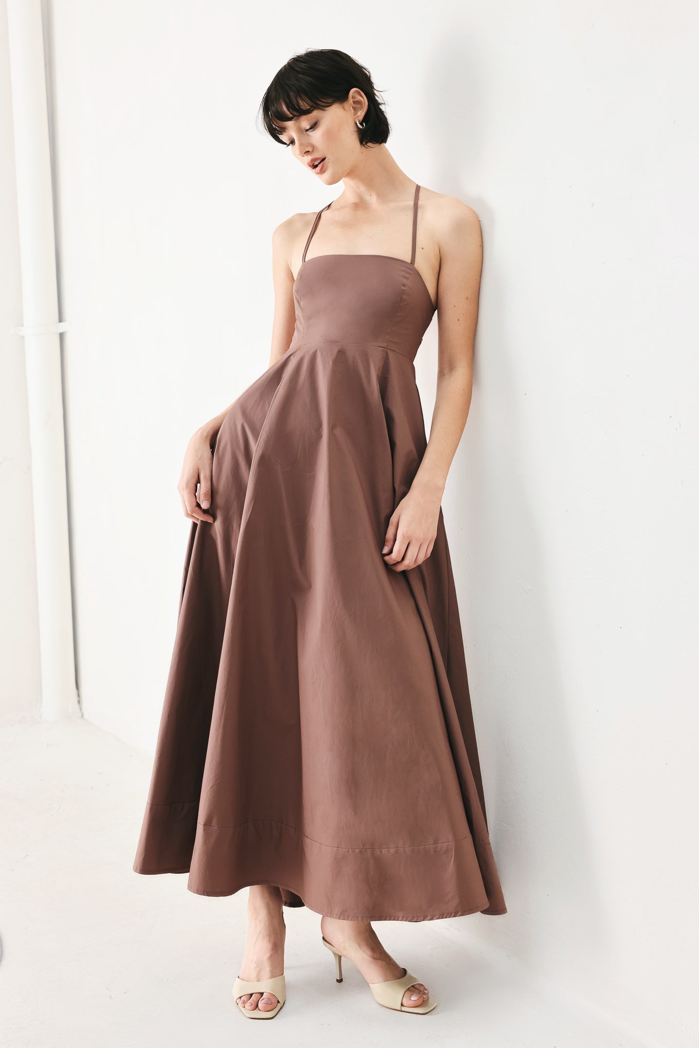 PURE OPEN BACK MIDI DRESS