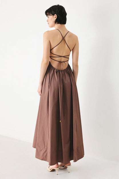 PURE OPEN BACK MIDI DRESS