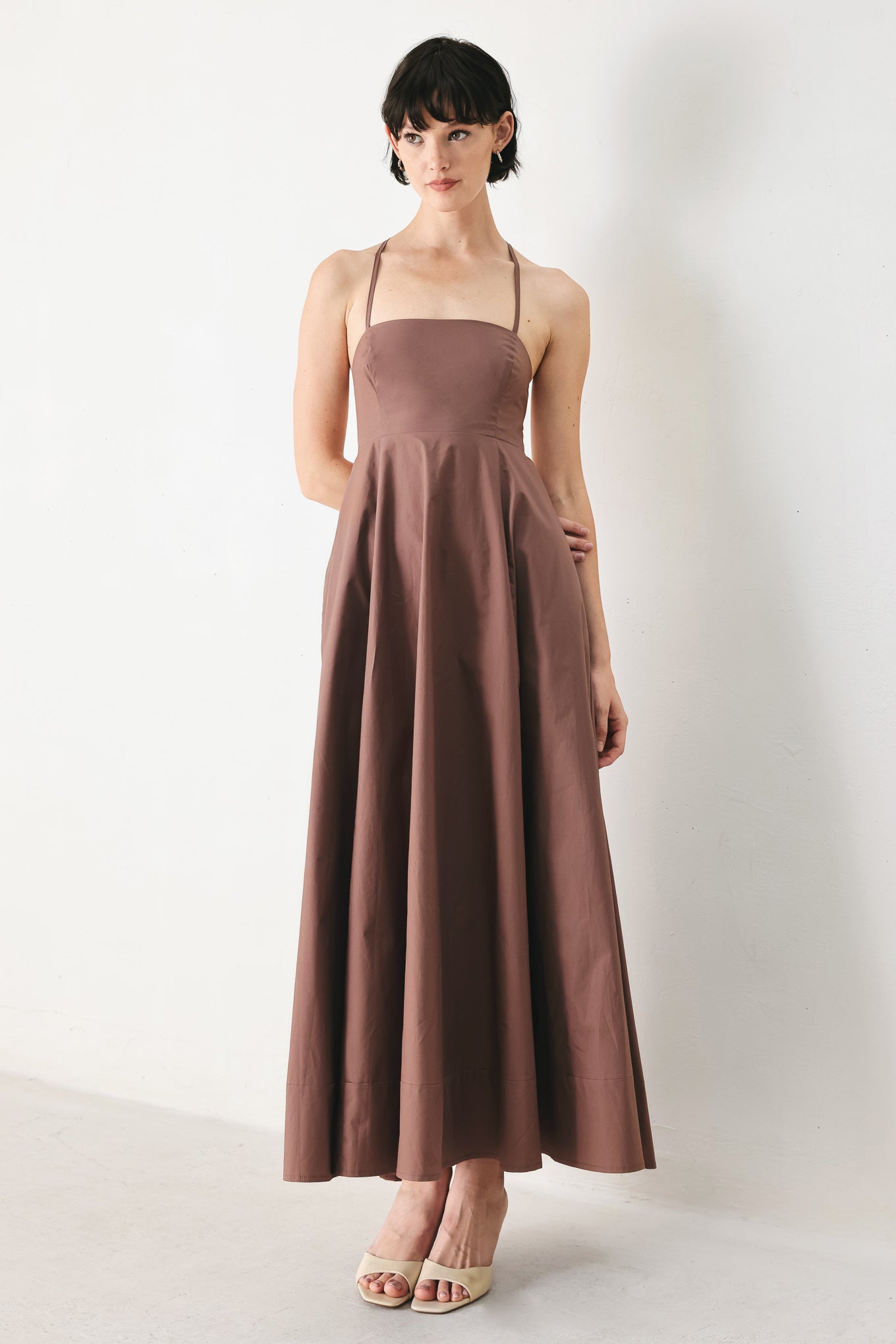 PURE OPEN BACK MIDI DRESS