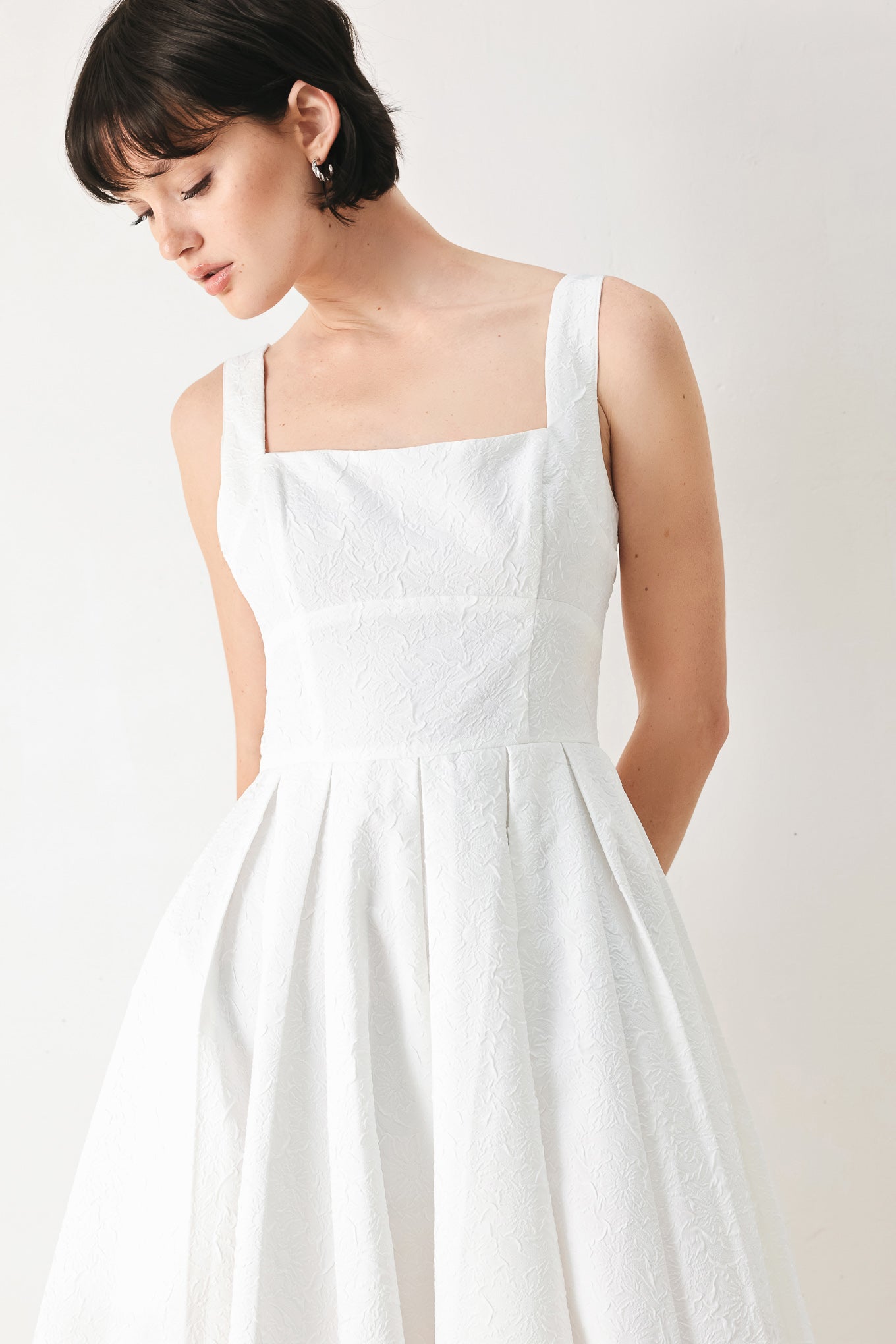 ECHO IN WHITE MIDI DRESS