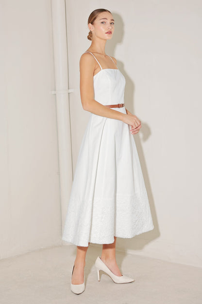DELICATE ICON WHITE MIDI DRESS