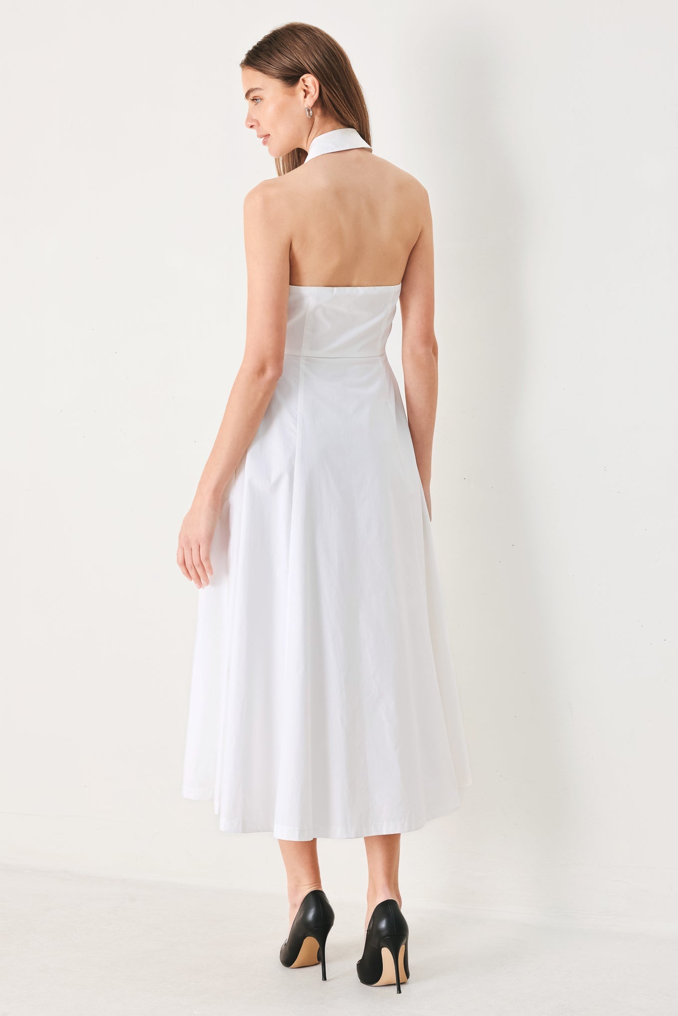 ANGELIC CHARM HALTER MIDI DRESS