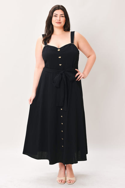 LOVELY NOIR BLACK MIDI DRESS