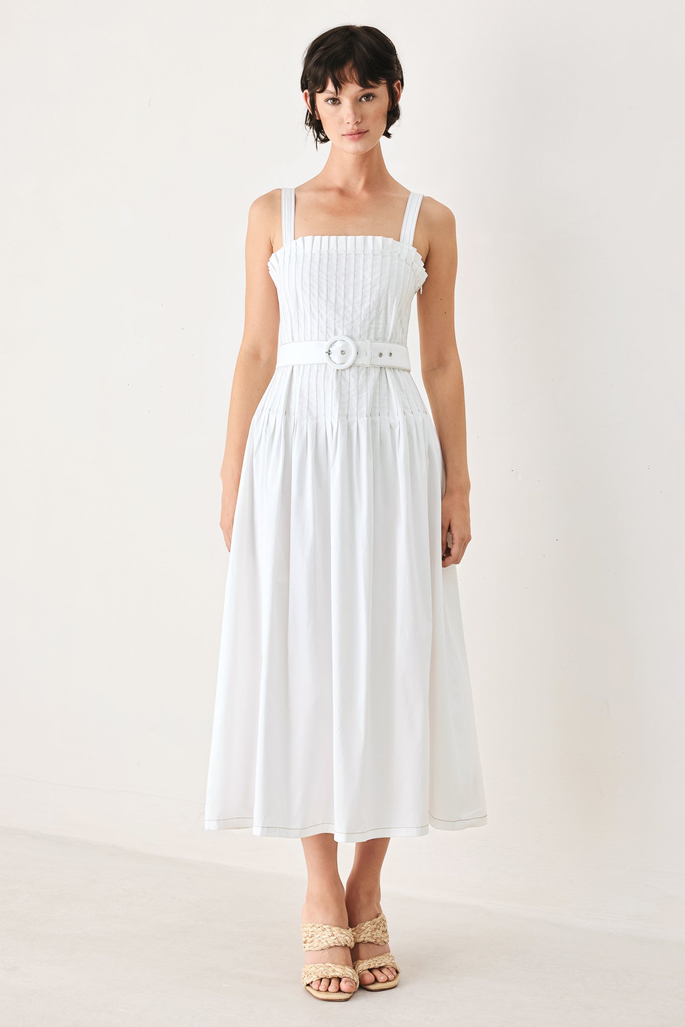 THE WEEKEND IN NANTUCKET WHITE MIDI DRESS