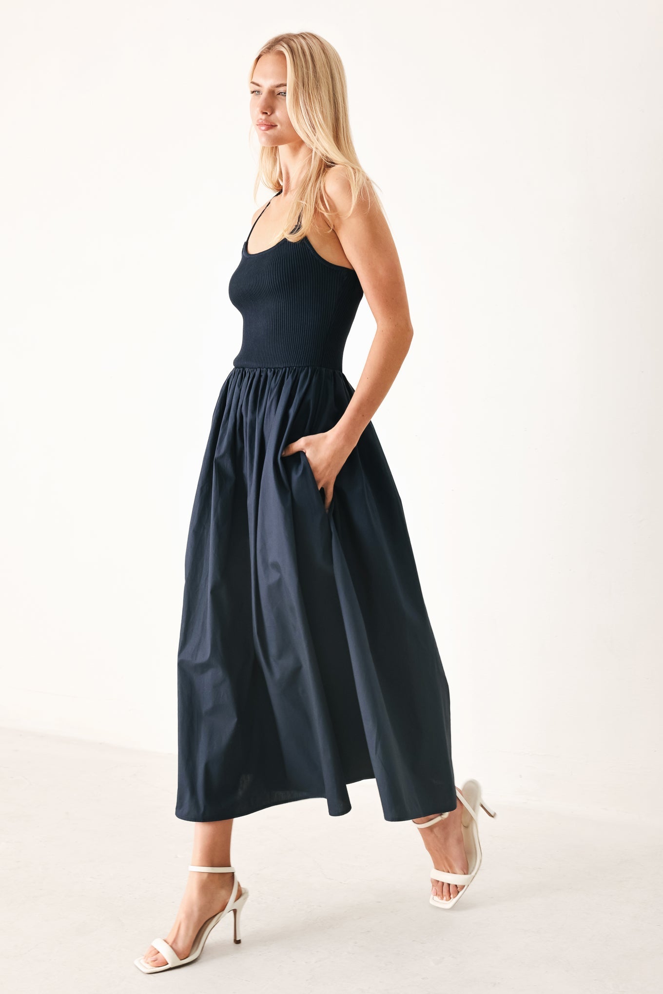 EASY BREEZE NAVY MIDI DRESS FINAL
