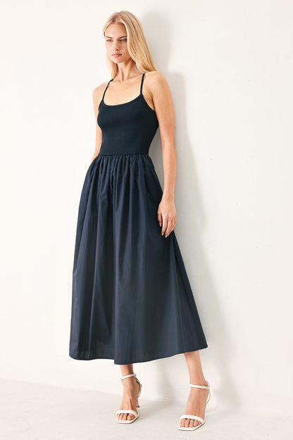 EASY BREEZE NAVY MIDI DRESS FINAL
