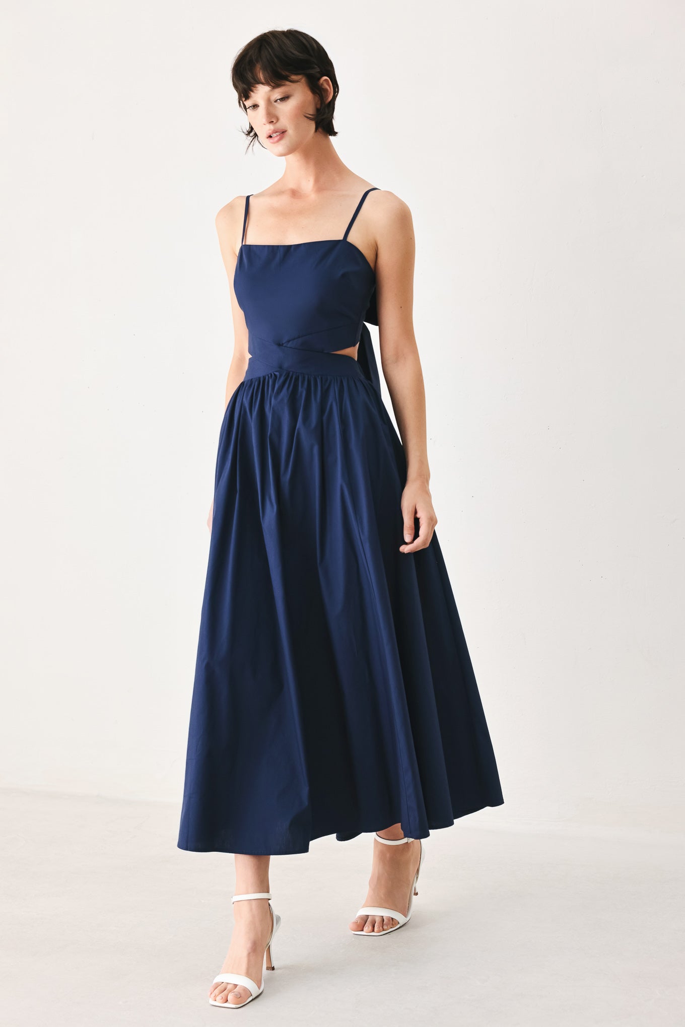 THE RIVIERA NIGHTS CUT-OUT MIDI DRESS