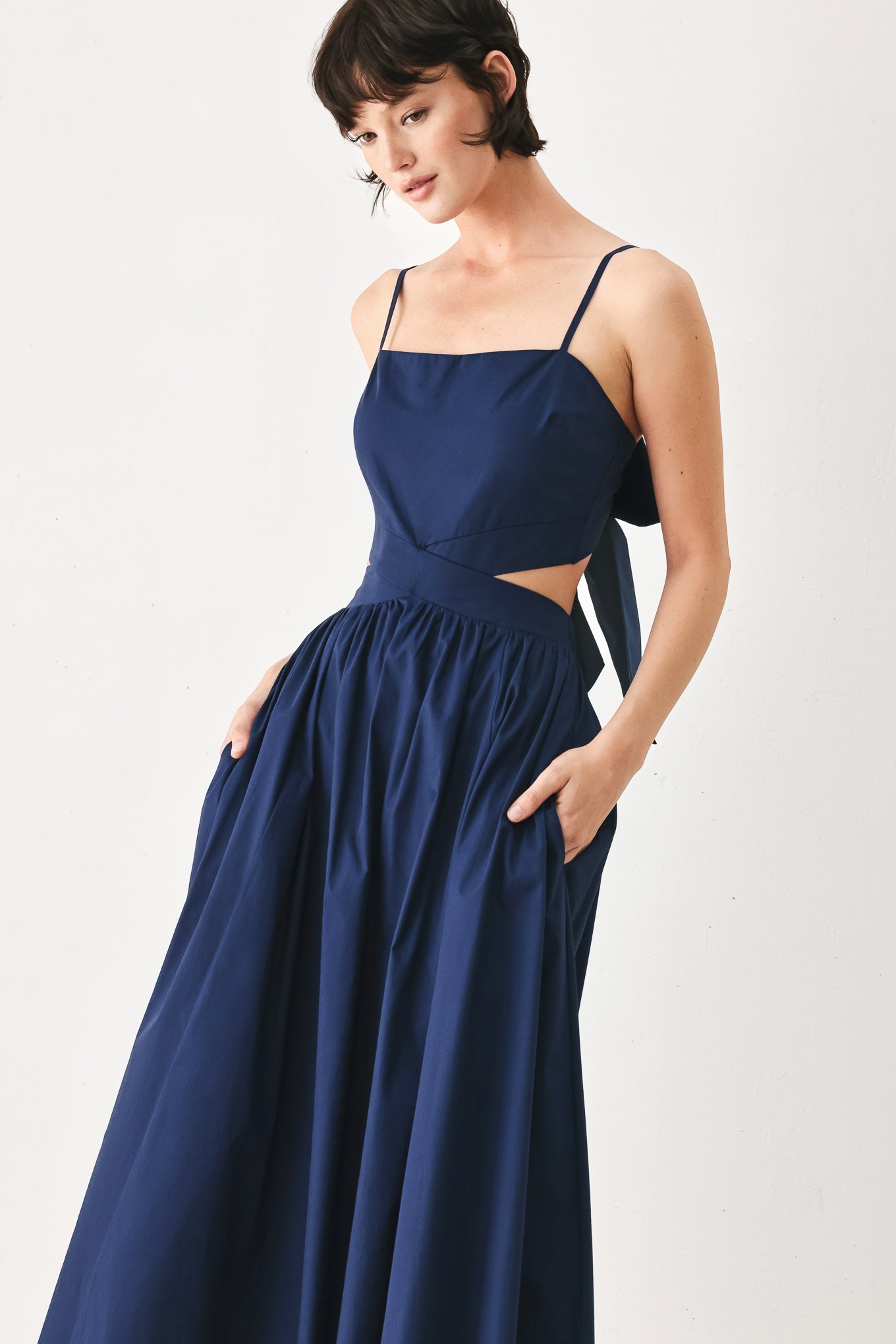 THE RIVIERA NIGHTS CUT-OUT MIDI DRESS