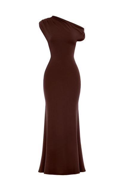 Fiora Maxi Dress Plum Brown