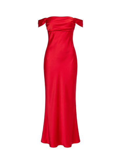 Azura Off The Shoulder Maxi Dress Red