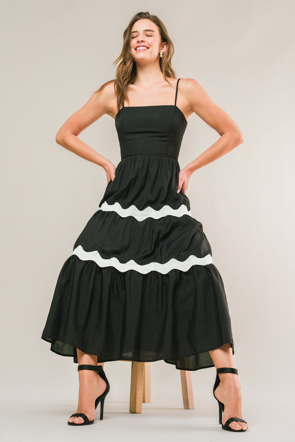 SUMMER SPRITZ RIC RAC MIDI DRESS