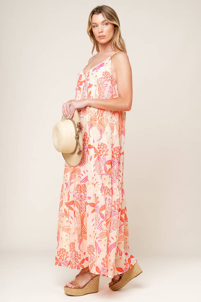 SECRET GARDEN MAXI DRESS PINK