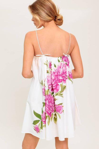 GARDEN WHISPERS PINK FLORAL SWING DRESS