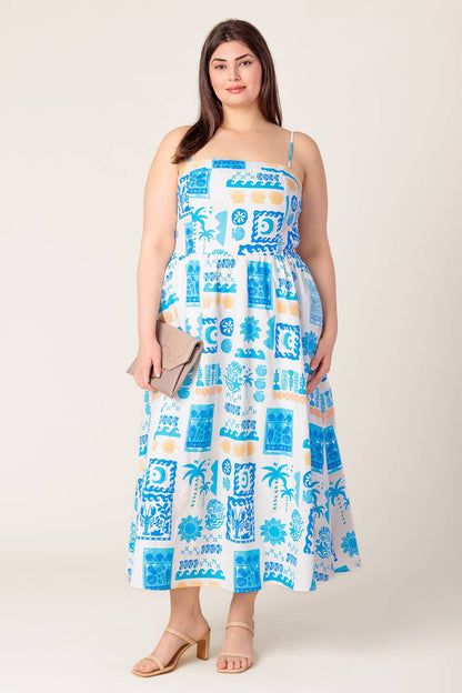 WANDER LUST MIDI DRESS BLUE