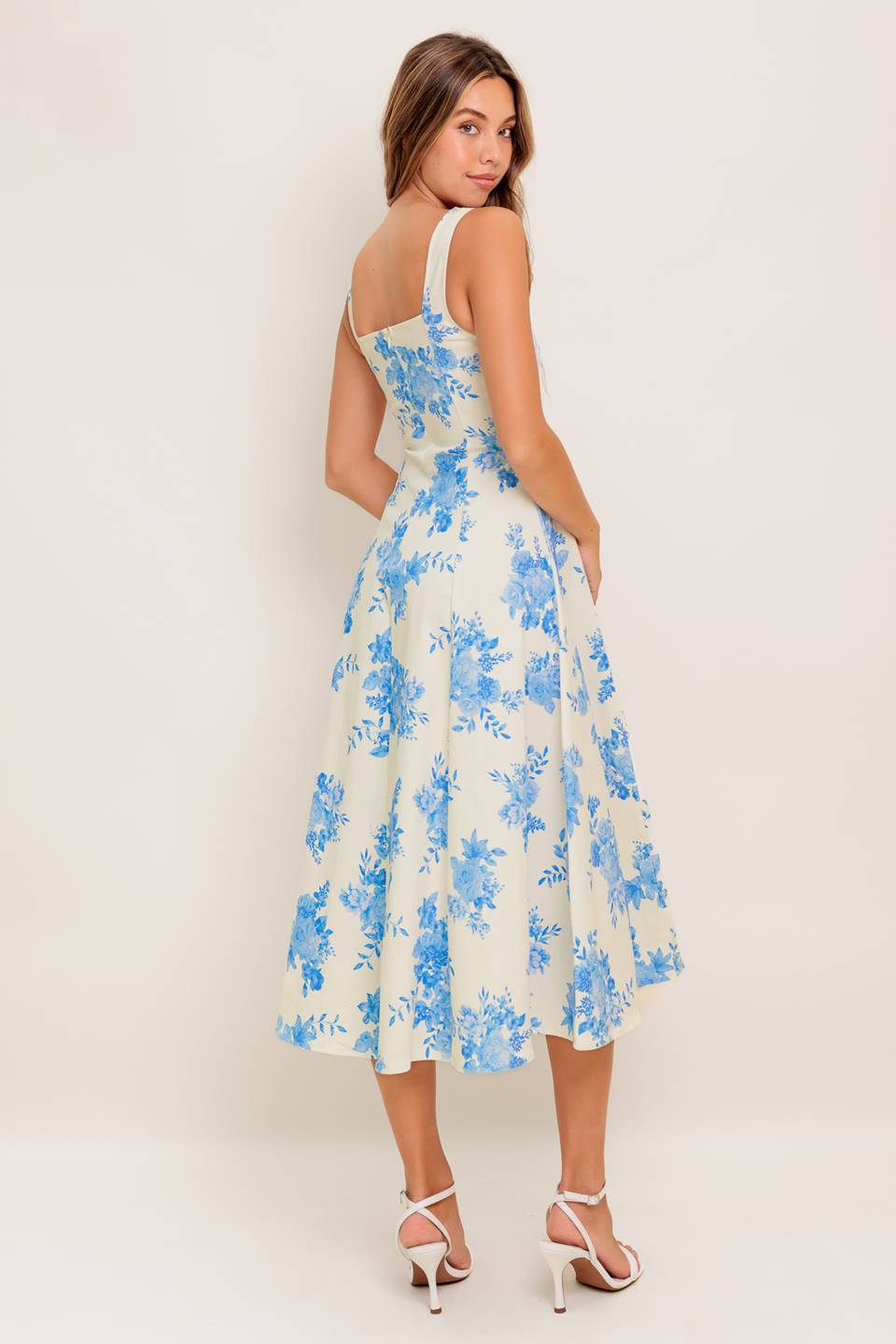 BLUEBELL BREEZE BLUE FLORAL MIDI DRESS