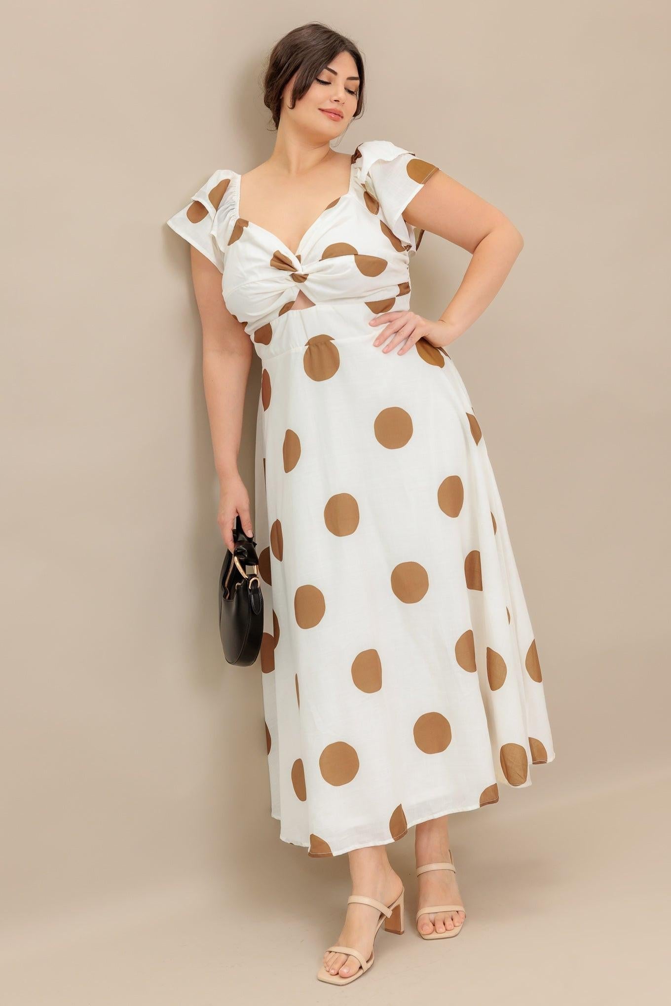MOJITO MOOD POLKA DOT MIDI DRESS