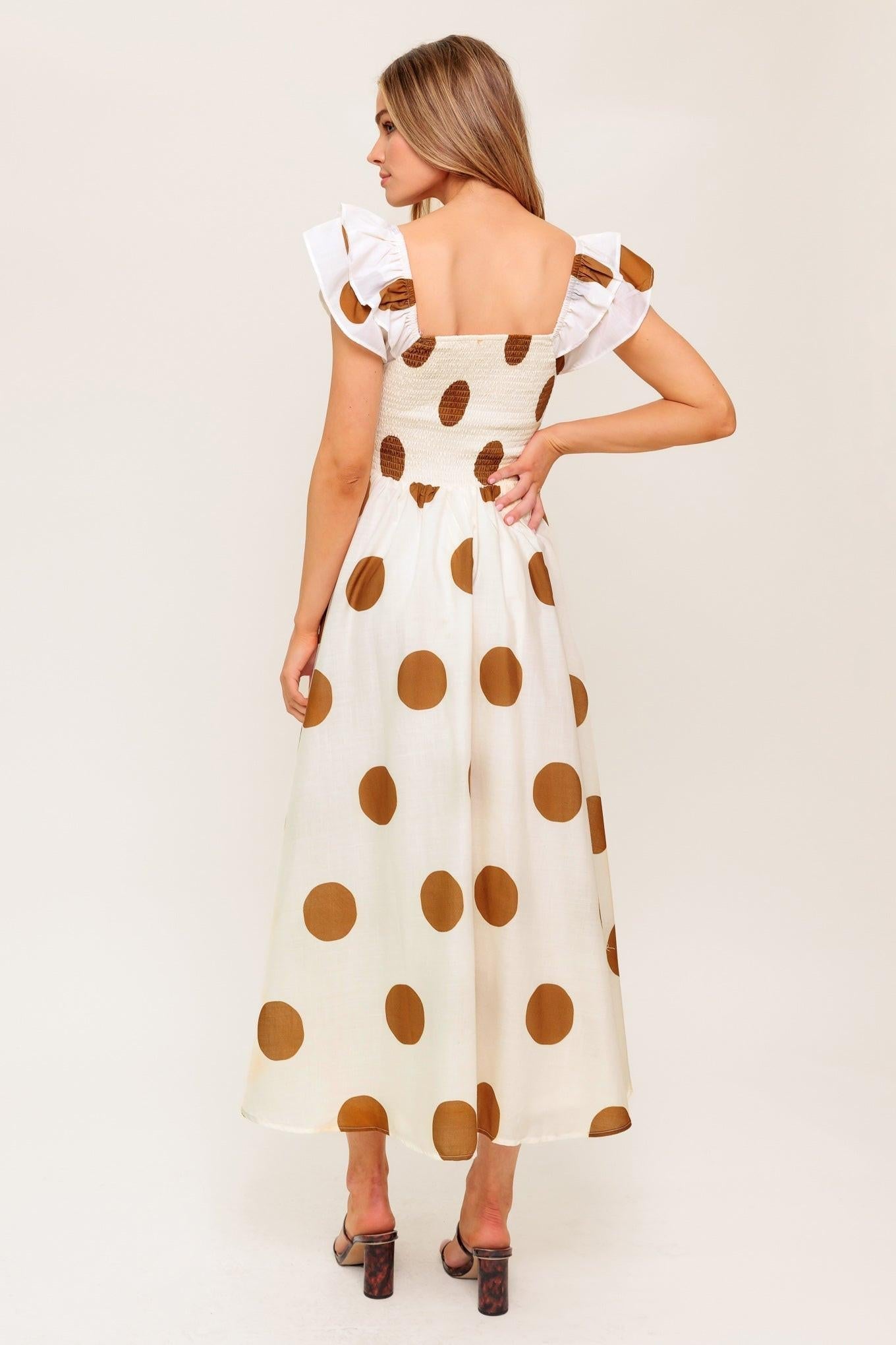 MOJITO MOOD POLKA DOT MIDI DRESS