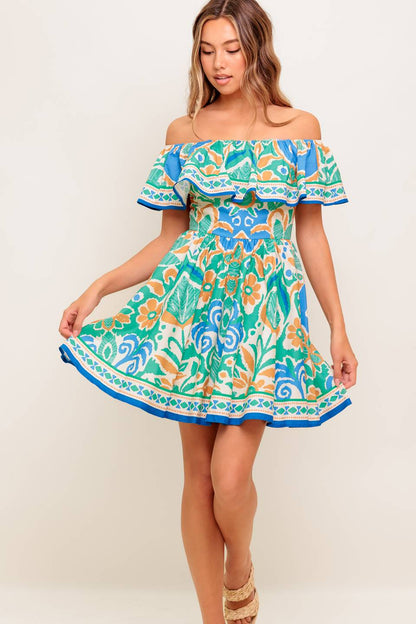 BRIA OFF THE SHOULDER MINI DRESS