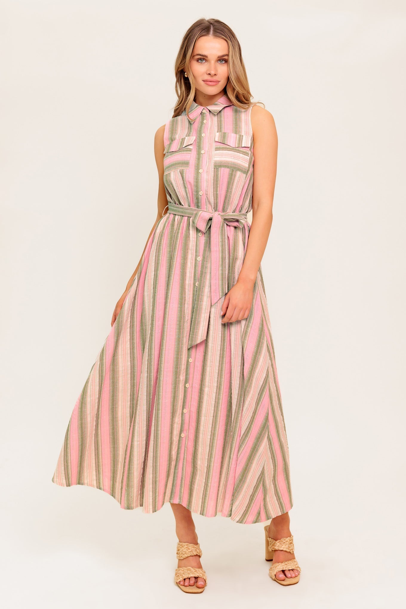 WINDSWEPT FIELDS MIDI DRESS OLIVE