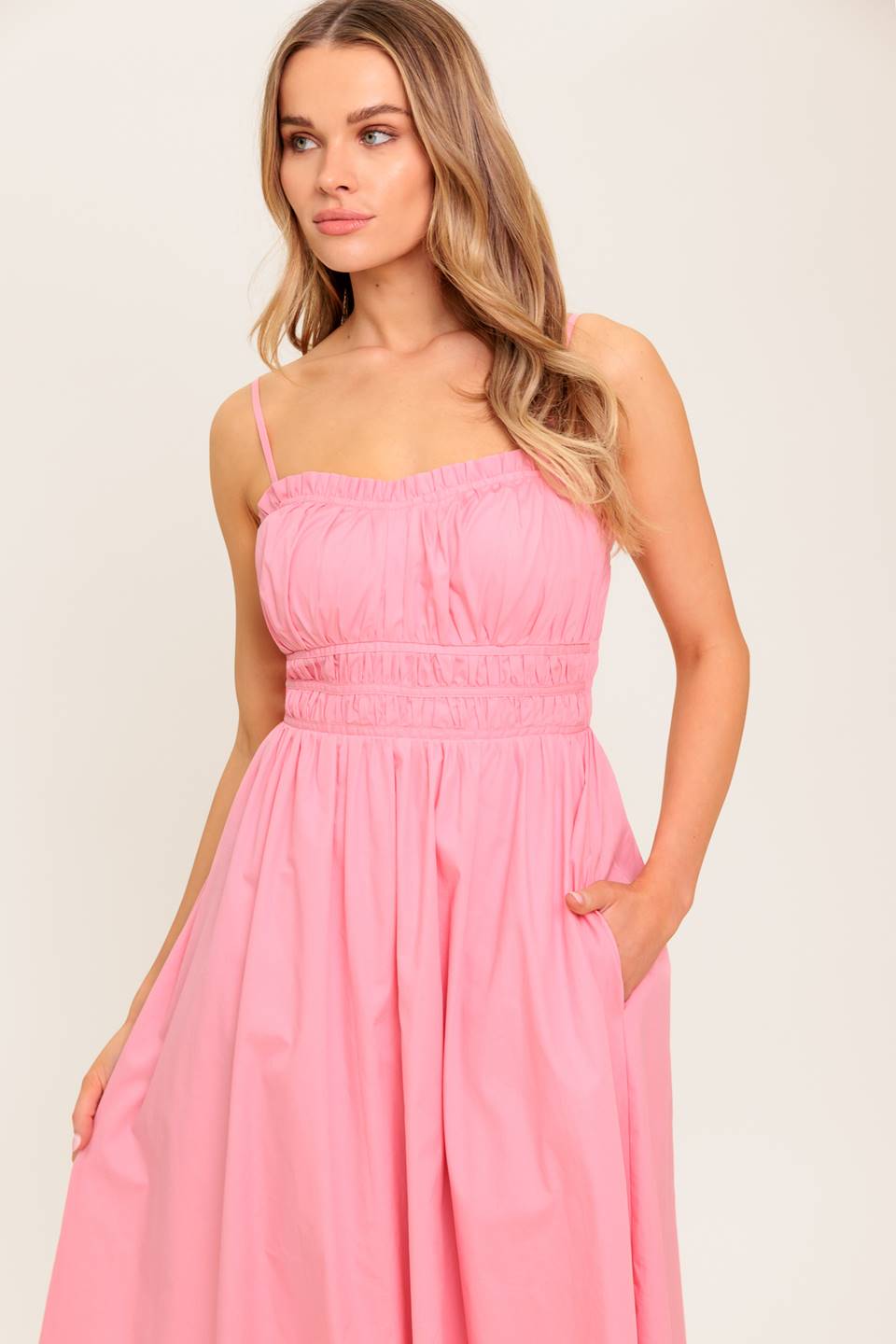 HEARTLAND SUNSET MIDI DRESS PINK