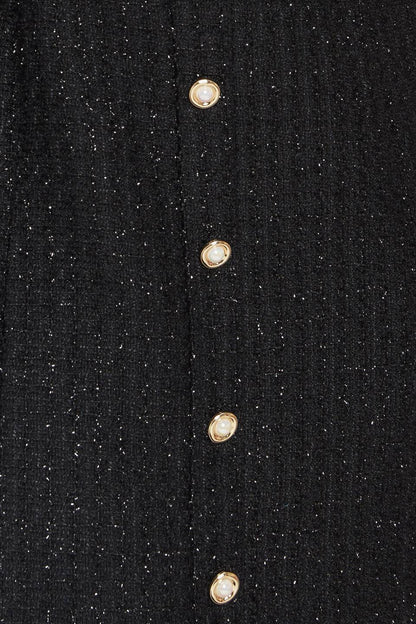 Size Small, MONACO HOUR BLACK TWEED MINI DRESS- FINAL