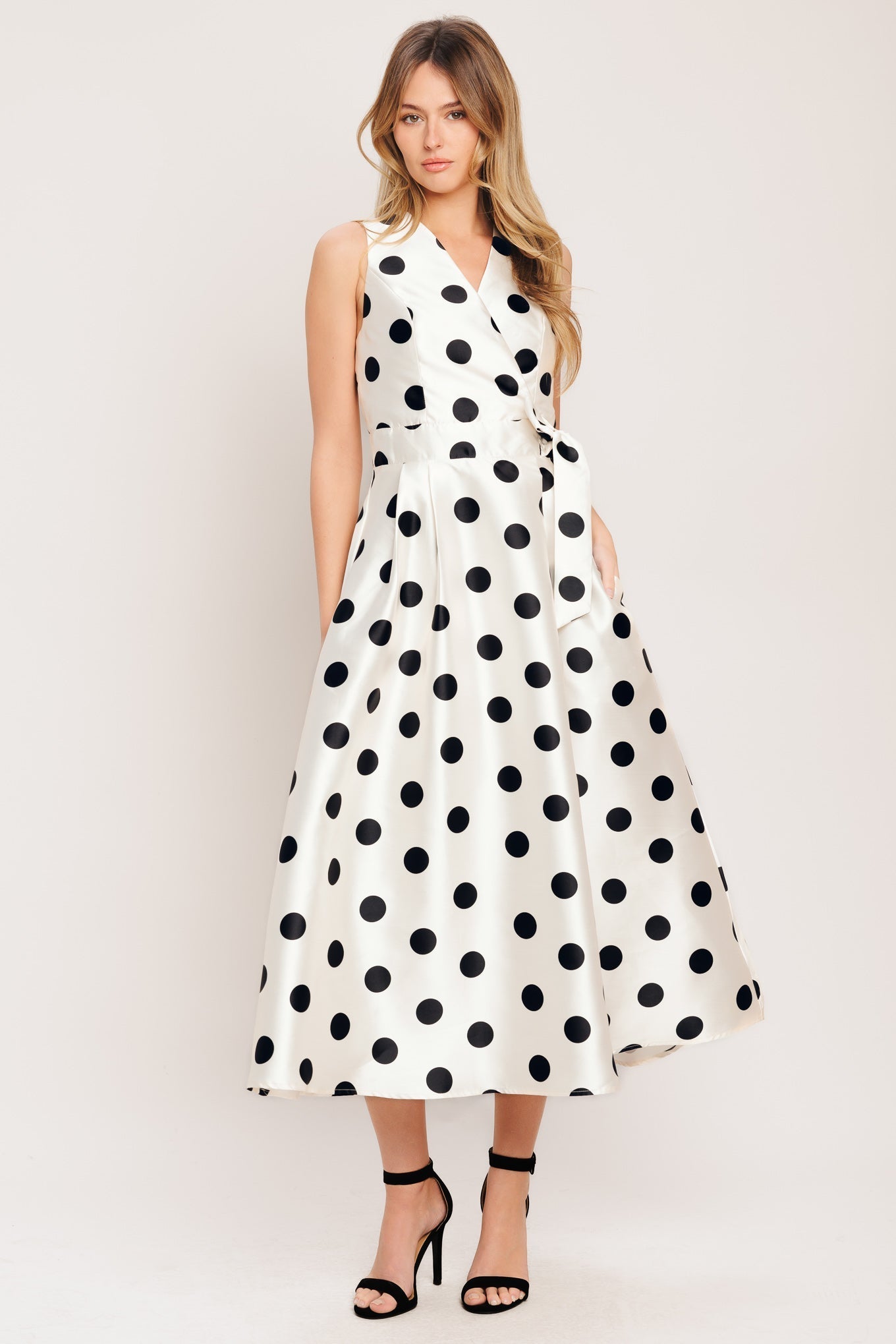 CAFÉ NOIR POLKA DOT MIDI DRESS FINAL
