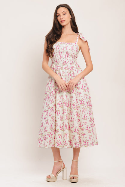 PETALS & PROMISES PINK MIDI DRESS