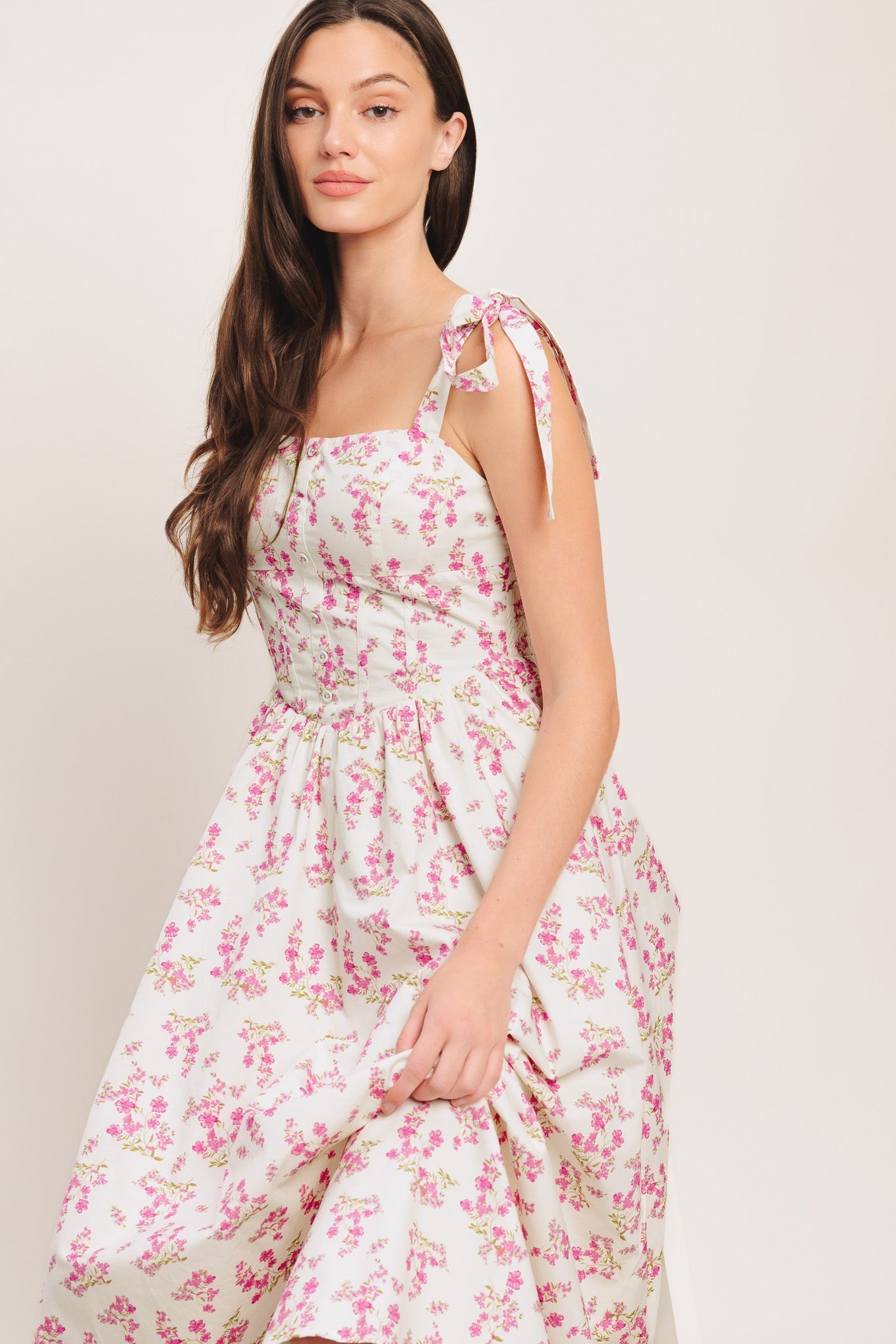 PETALS & PROMISES PINK MIDI DRESS