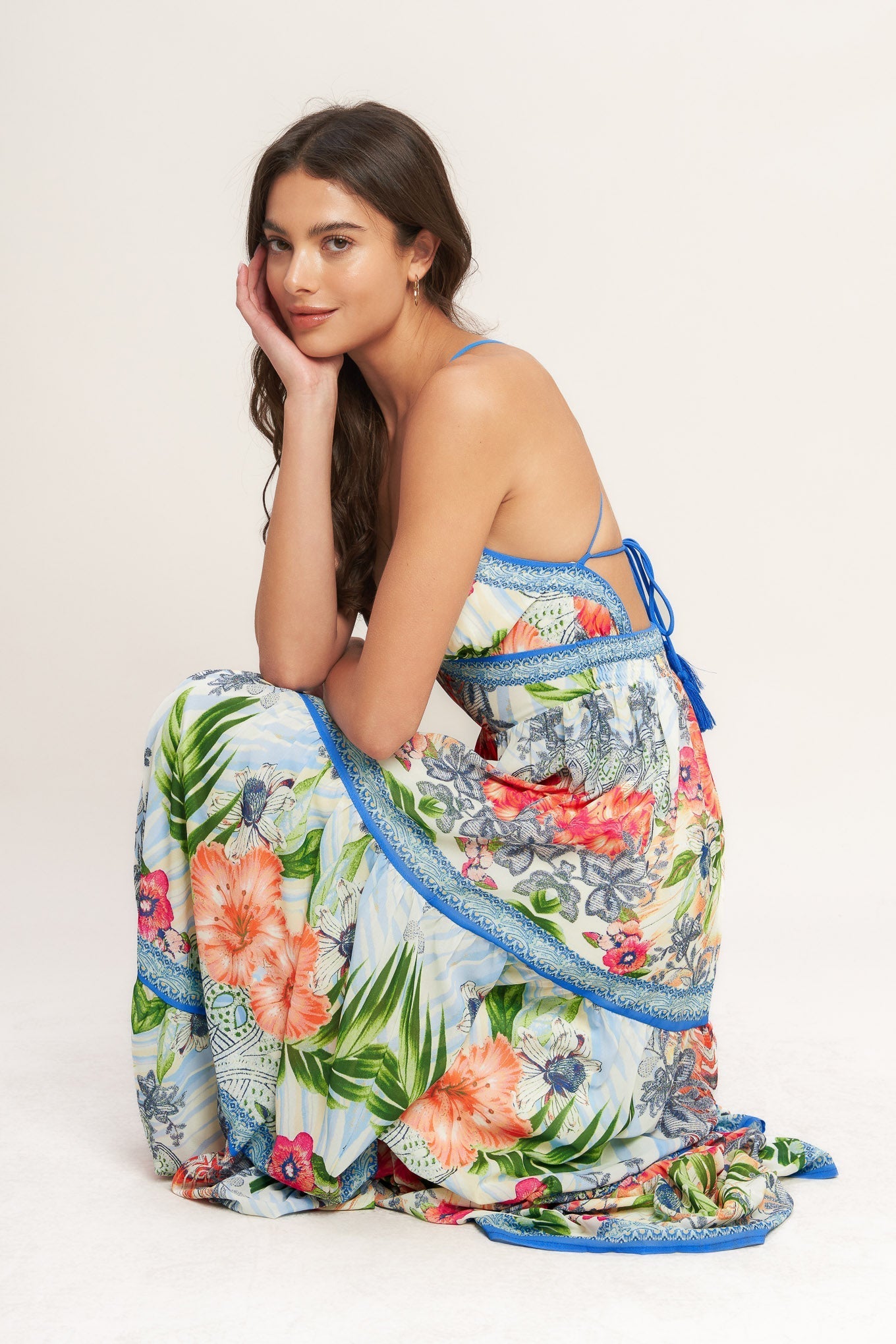 FRESH BOTANICAL MULTI FLORAL MAXI DRESS