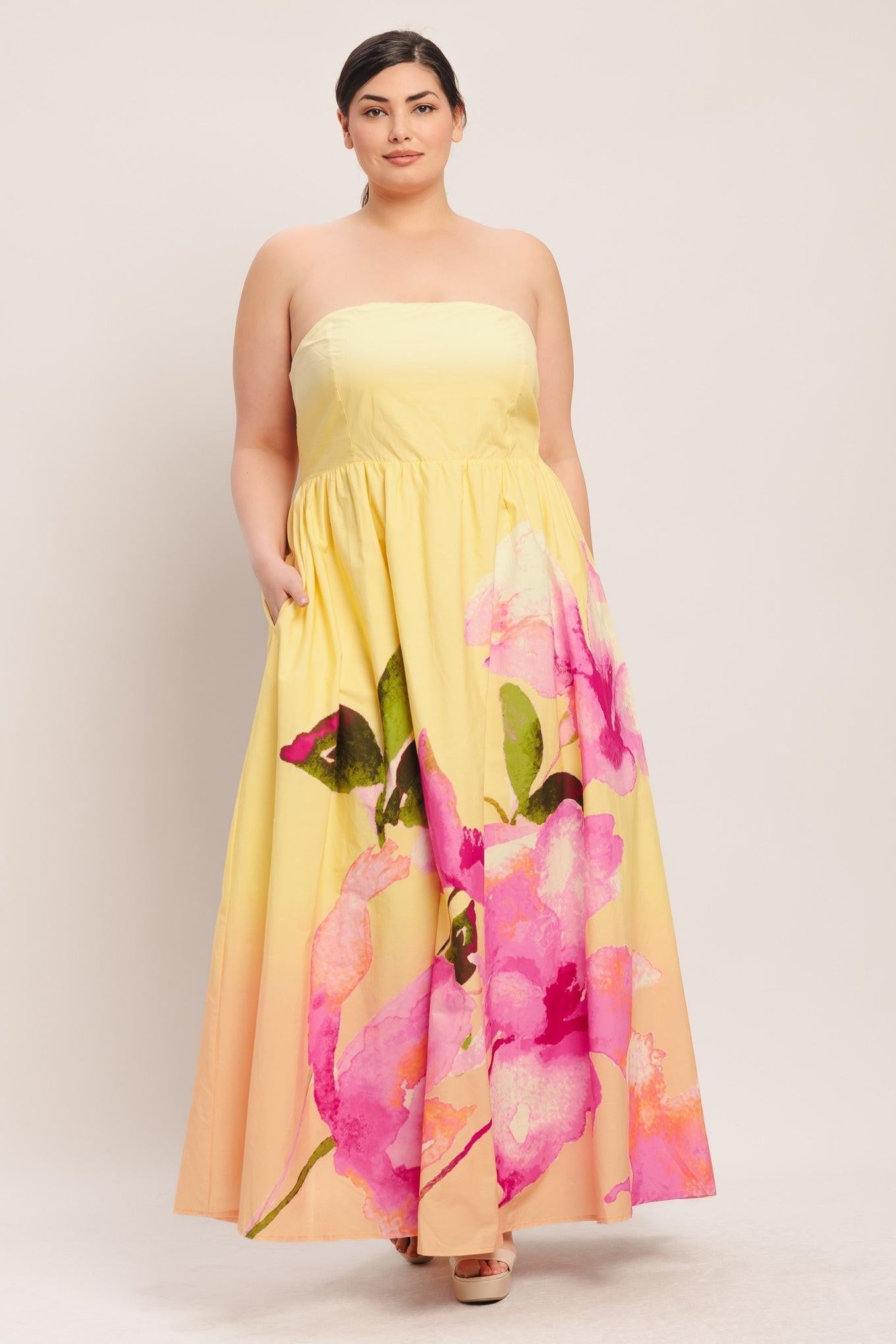 DREAMY OMBRE LIGHT YELLOW MAXI DRESS