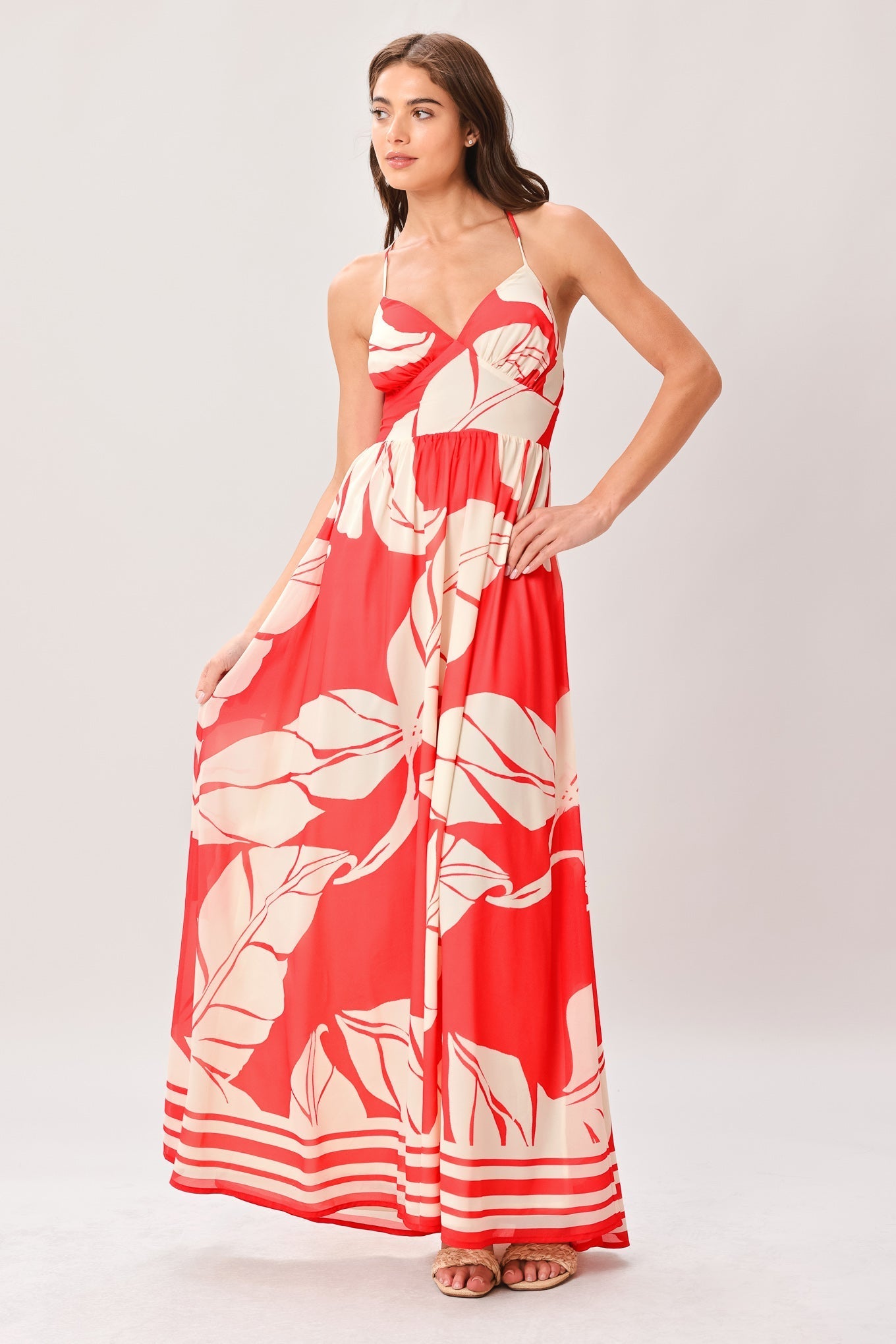 TROPIC BLOOMS RED MAXI DRESS FINAL