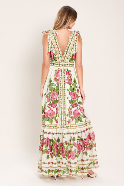 ROSE VINE ROMANCE MAXI DRESS