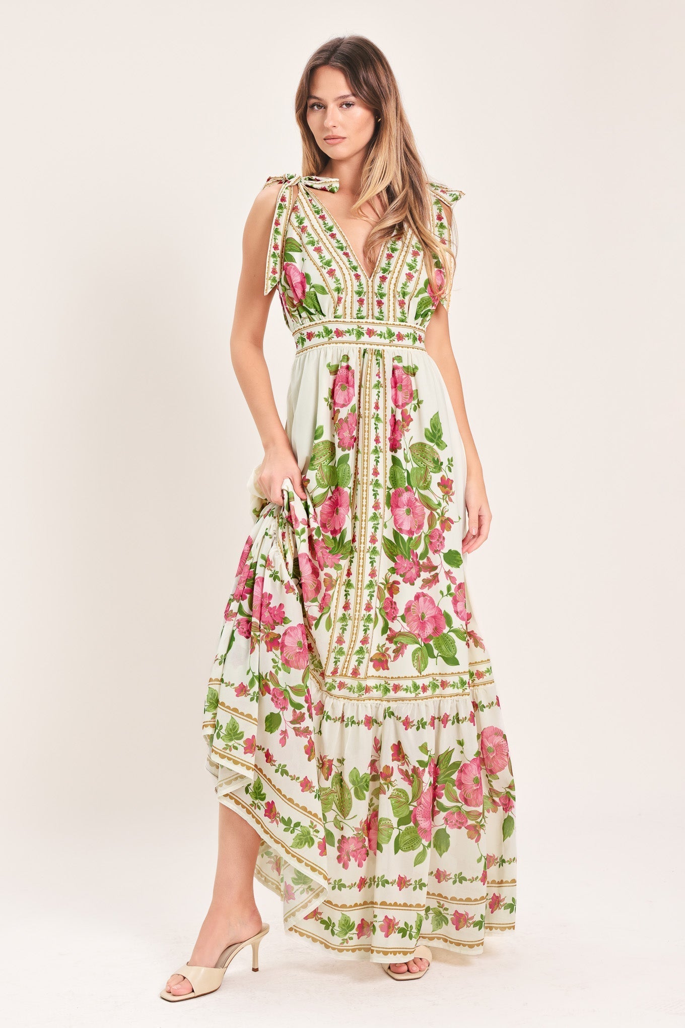 ROSE VINE ROMANCE MAXI DRESS
