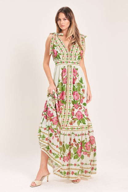 ROSE VINE ROMANCE MAXI DRESS