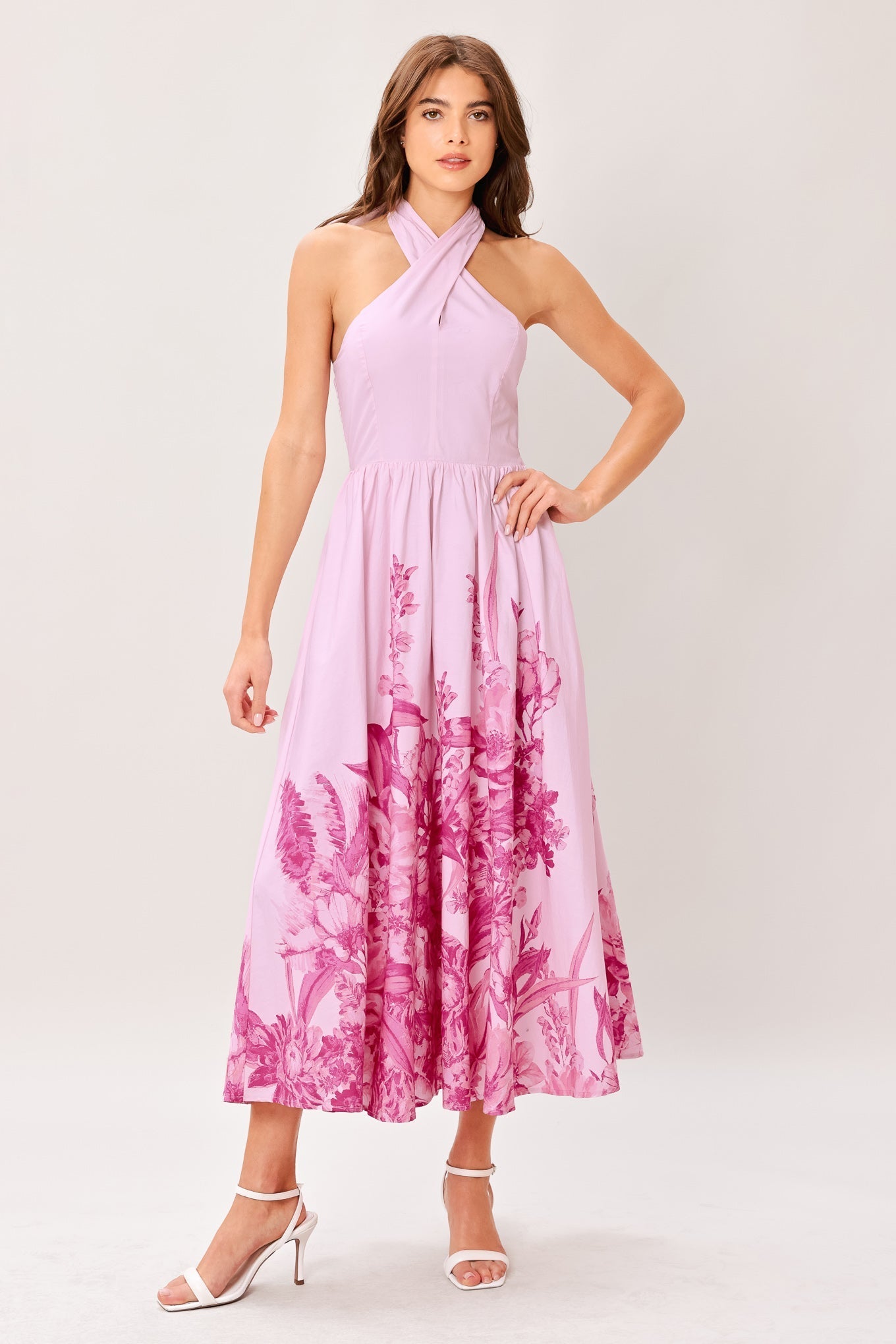 ROSELIGHT DREAM LIGHT PINK MIDI DRESS