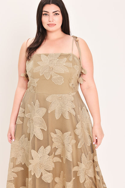Sahara Sands Floral Lace Midi Dress
