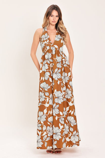 GOLDEN ISLE FLORAL MAXI DRESS