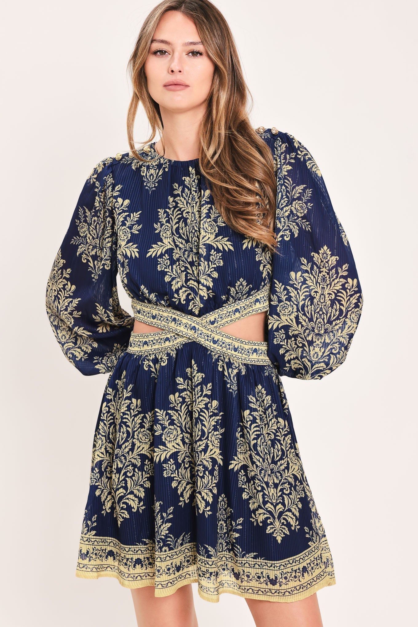PALACE GARDEN FANTASY LONG SLEEVE MINI DRESS