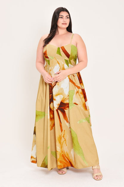 Limoncello Garden Maxi Dress Floral Bustier Dress FINAL