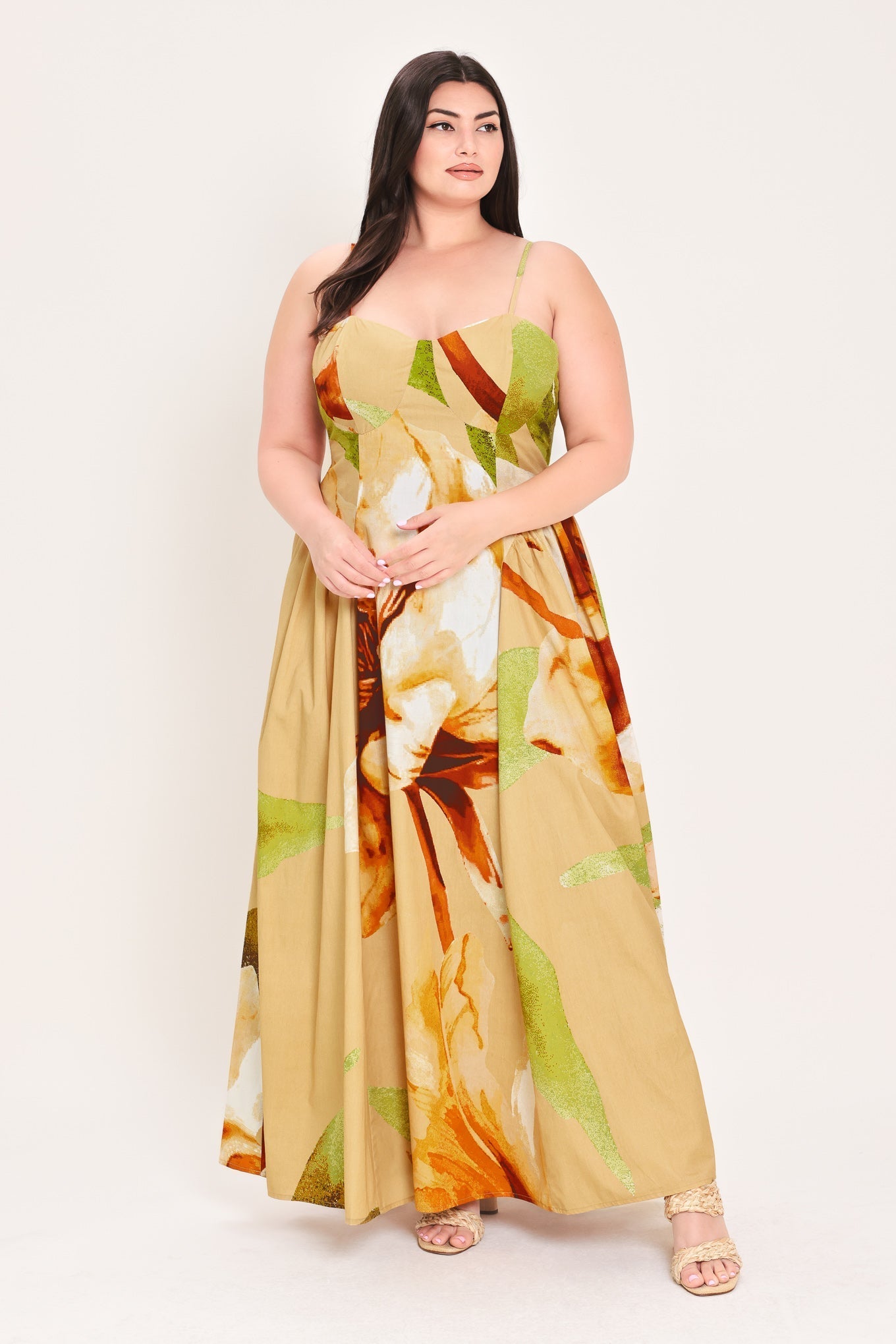 Limoncello Garden Maxi Dress Floral Bustier Dress